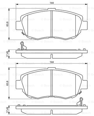 BOSCH 0 986 494 211 Kit pastiglie freno, Freno a disco-Kit pastiglie freno, Freno a disco-Ricambi Euro