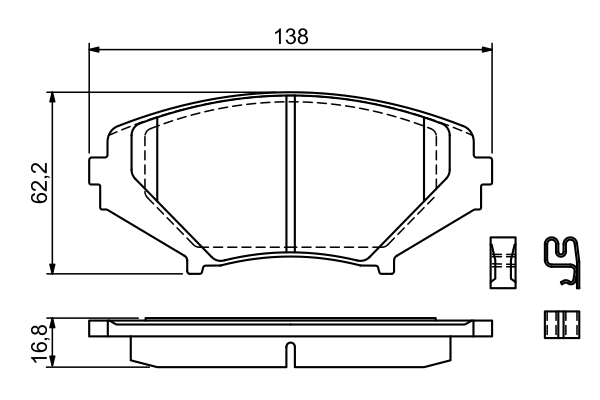 BOSCH 0 986 494 220 Bremsbelagsatz, Scheibenbremse