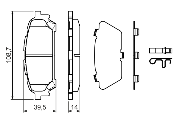 BOSCH 0 986 494 232 Kit pastiglie freno, Freno a disco