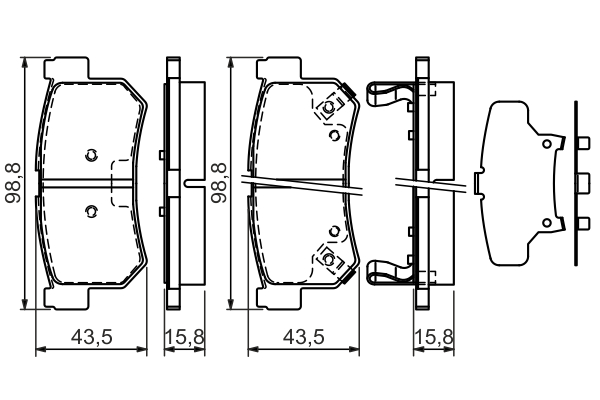 BOSCH 0 986 494 237 Kit pastiglie freno, Freno a disco-Kit pastiglie freno, Freno a disco-Ricambi Euro