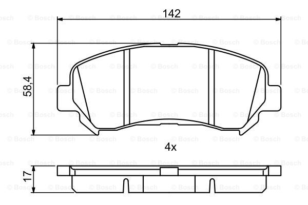 BOSCH 0 986 494 244 Kit pastiglie freno, Freno a disco-Kit pastiglie freno, Freno a disco-Ricambi Euro