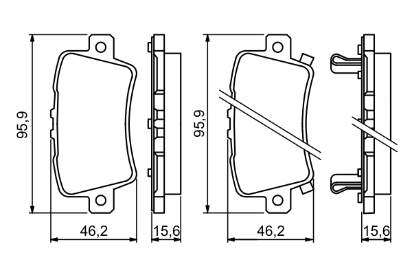 BOSCH 0 986 494 249 Bremsbelagsatz, Scheibenbremse