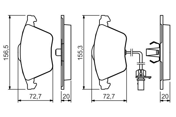 BOSCH 0 986 494 283 Kit pastiglie freno, Freno a disco-Kit pastiglie freno, Freno a disco-Ricambi Euro