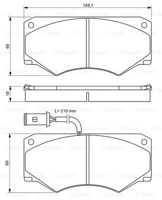 BOSCH 0 986 494 301 Kit pastiglie freno, Freno a disco