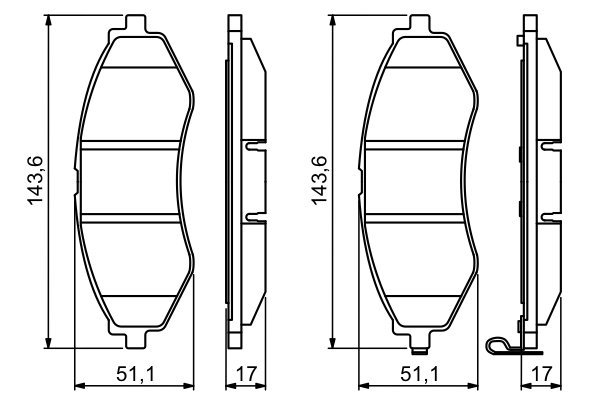 BOSCH 0 986 494 343 Bremsbelagsatz, Scheibenbremse