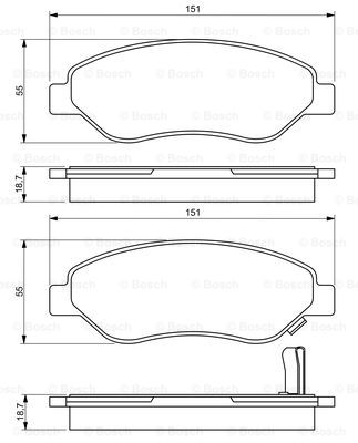 BOSCH 0 986 494 345 Kit pastiglie freno, Freno a disco-Kit pastiglie freno, Freno a disco-Ricambi Euro