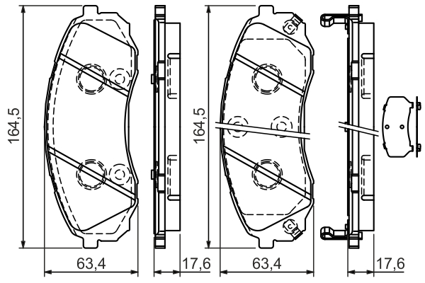 BOSCH 0 986 494 377 Kit pastiglie freno, Freno a disco