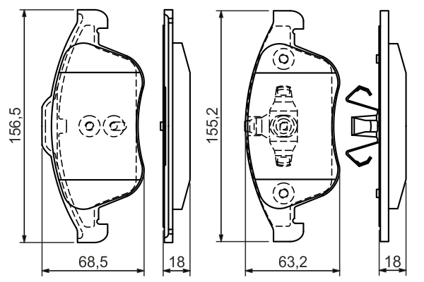 BOSCH 0 986 494 381 Kit pastiglie freno, Freno a disco