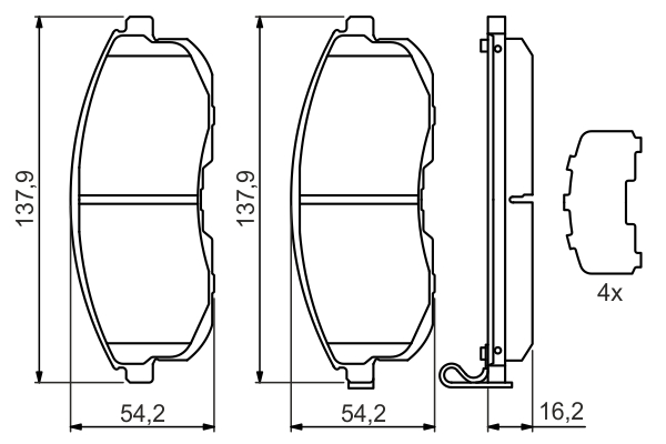 BOSCH 0 986 494 443 Kit pastiglie freno, Freno a disco-Kit pastiglie freno, Freno a disco-Ricambi Euro