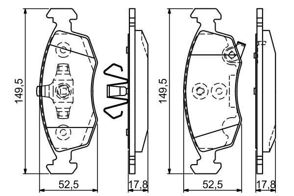 BOSCH 0 986 494 537 Bremsbelagsatz, Scheibenbremse