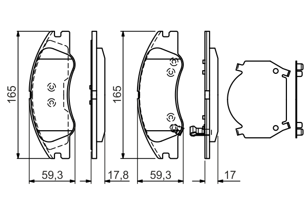 BOSCH 0 986 494 577 Kit pastiglie freno, Freno a disco