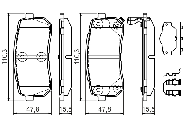 BOSCH 0 986 494 608 Kit pastiglie freno, Freno a disco