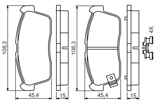 BOSCH 0 986 494 618 Kit pastiglie freno, Freno a disco-Kit pastiglie freno, Freno a disco-Ricambi Euro