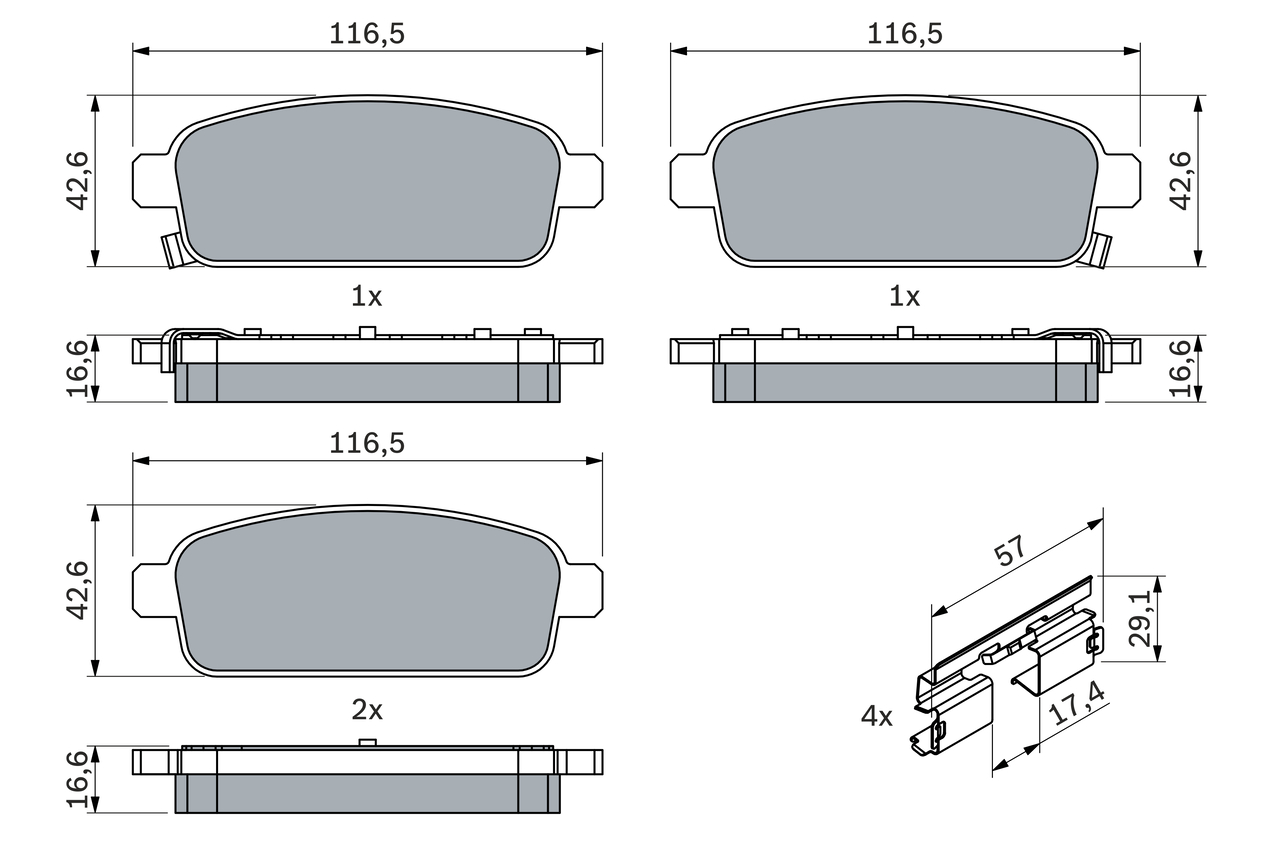 BOSCH 0 986 494 634 Kit pastiglie freno, Freno a disco-Kit pastiglie freno, Freno a disco-Ricambi Euro