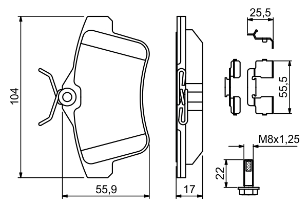 BOSCH 0 986 494 640 Bremsbelagsatz, Scheibenbremse