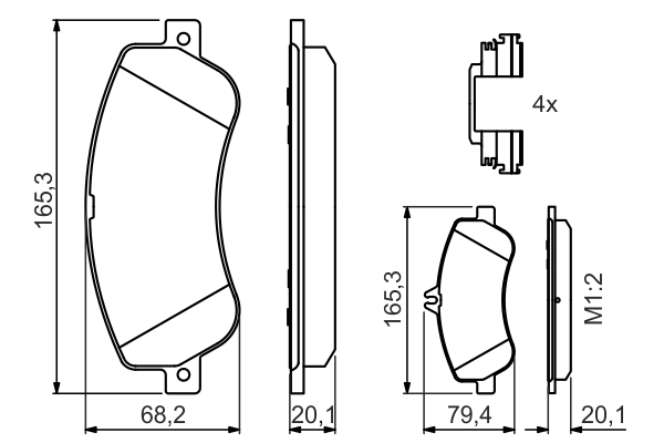 BOSCH 0 986 494 648 Kit pastiglie freno, Freno a disco