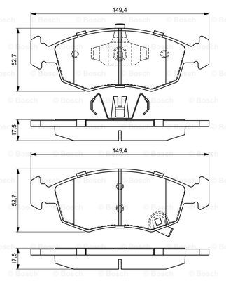 BOSCH 0 986 494 687 Kit pastiglie freno, Freno a disco