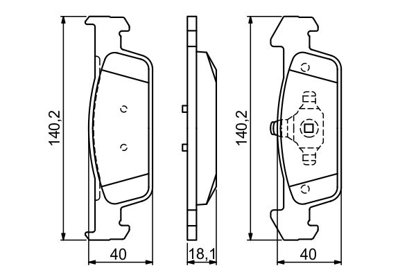 BOSCH 0 986 494 697 Bremsbelagsatz, Scheibenbremse