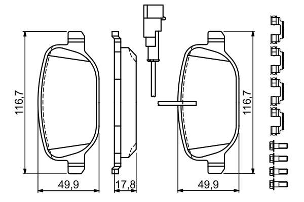 BOSCH 0 986 494 717 Bremsbelagsatz, Scheibenbremse