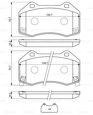 BOSCH 0 986 494 718 Kit pastiglie freno, Freno a disco-Kit pastiglie freno, Freno a disco-Ricambi Euro