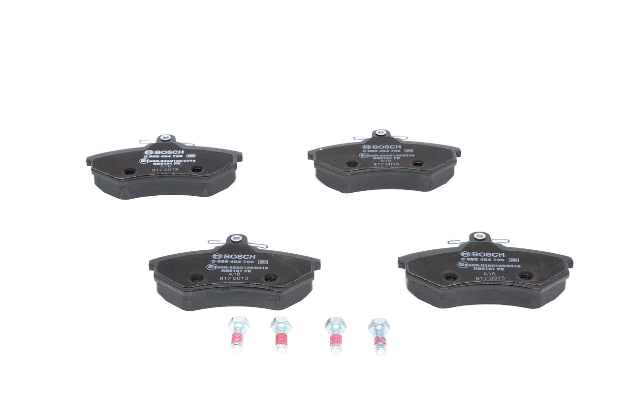 BOSCH 0 986 494 726 Bremsbelagsatz, Scheibenbremse