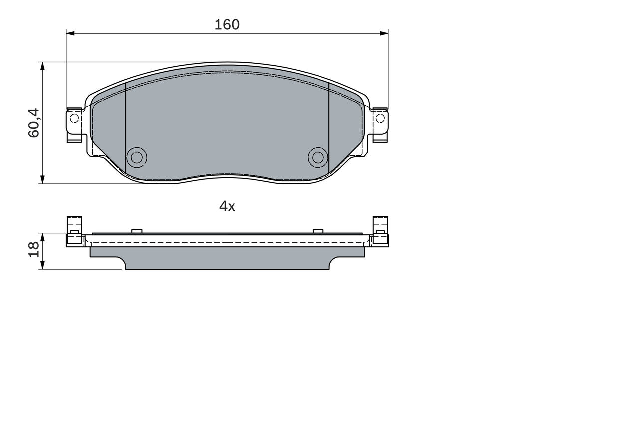 BOSCH 0 986 494 741 Kit pastiglie freno, Freno a disco-Kit pastiglie freno, Freno a disco-Ricambi Euro