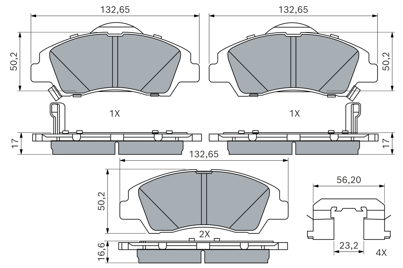 BOSCH 0 986 494 760 Bremsbelagsatz, Scheibenbremse