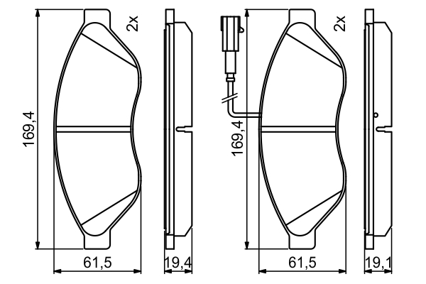 BOSCH 0 986 494 798 Bremsbelagsatz, Scheibenbremse