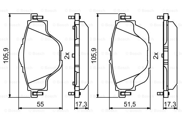 BOSCH 0 986 494 805 Kit pastiglie freno, Freno a disco-Kit pastiglie freno, Freno a disco-Ricambi Euro