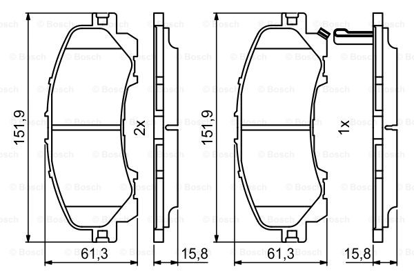 BOSCH 0 986 494 821 Kit pastiglie freno, Freno a disco-Kit pastiglie freno, Freno a disco-Ricambi Euro