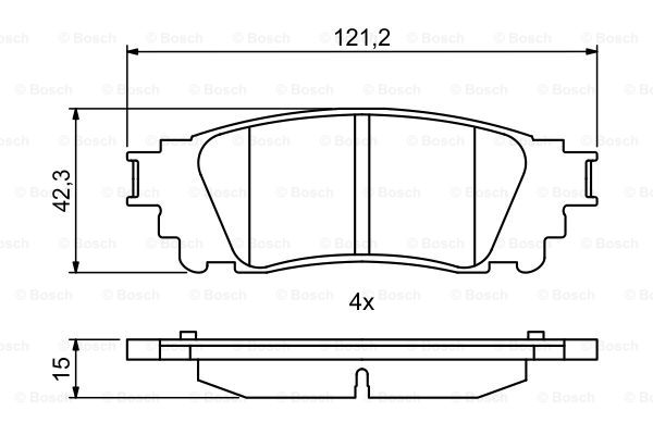 BOSCH 0 986 494 822 Kit pastiglie freno, Freno a disco