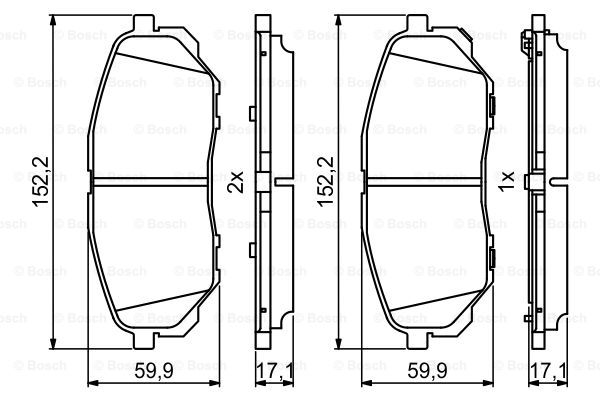 BOSCH 0 986 494 827 Kit pastiglie freno, Freno a disco