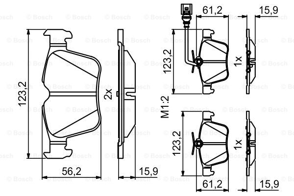 BOSCH 0 986 494 835 Kit pastiglie freno, Freno a disco-Kit pastiglie freno, Freno a disco-Ricambi Euro