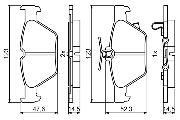 BOSCH 0 986 494 836 Bremsbelagsatz, Scheibenbremse