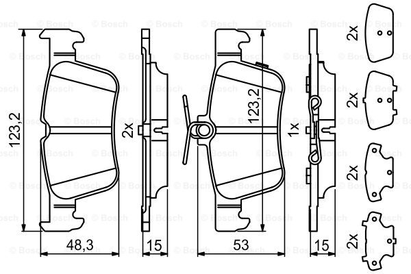 BOSCH 0 986 494 839 Kit pastiglie freno, Freno a disco-Kit pastiglie freno, Freno a disco-Ricambi Euro