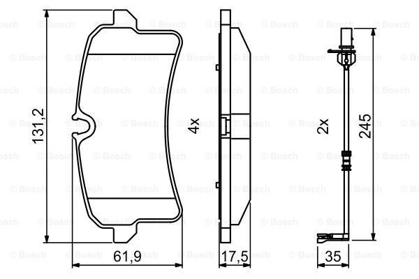 BOSCH 0 986 494 842 Kit pastiglie freno, Freno a disco-Kit pastiglie freno, Freno a disco-Ricambi Euro