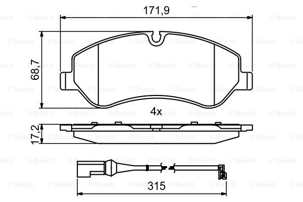 BOSCH 0 986 494 844 Kit pastiglie freno, Freno a disco