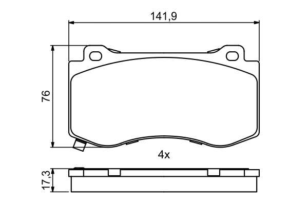 BOSCH 0 986 494 870 Bremsbelagsatz, Scheibenbremse