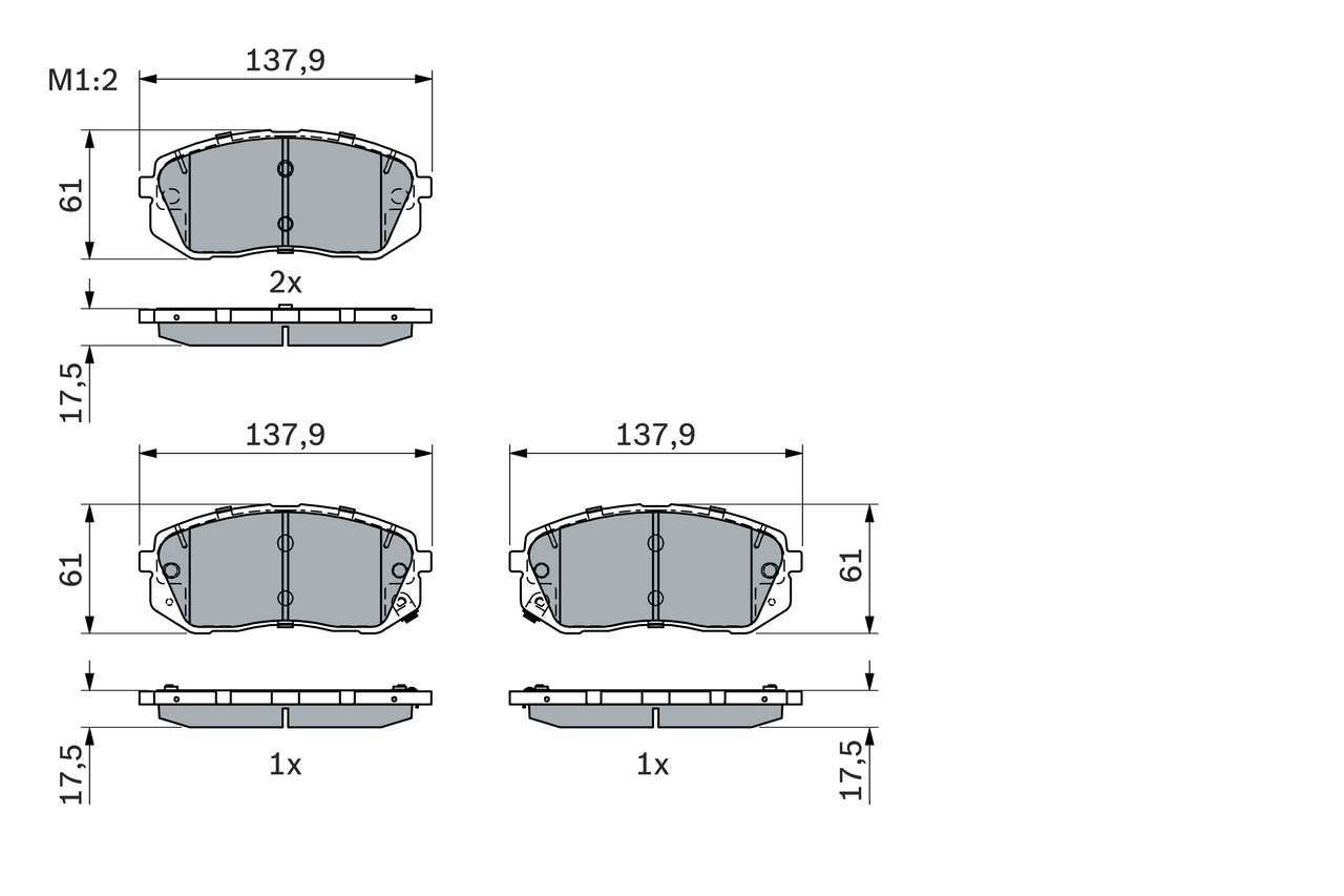 BOSCH 0 986 494 905 Kit pastiglie freno, Freno a disco