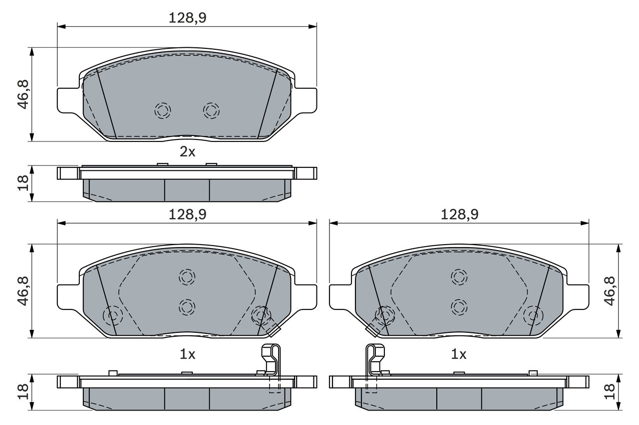 BOSCH 0 986 494 906 Kit pastiglie freno, Freno a disco-Kit pastiglie freno, Freno a disco-Ricambi Euro