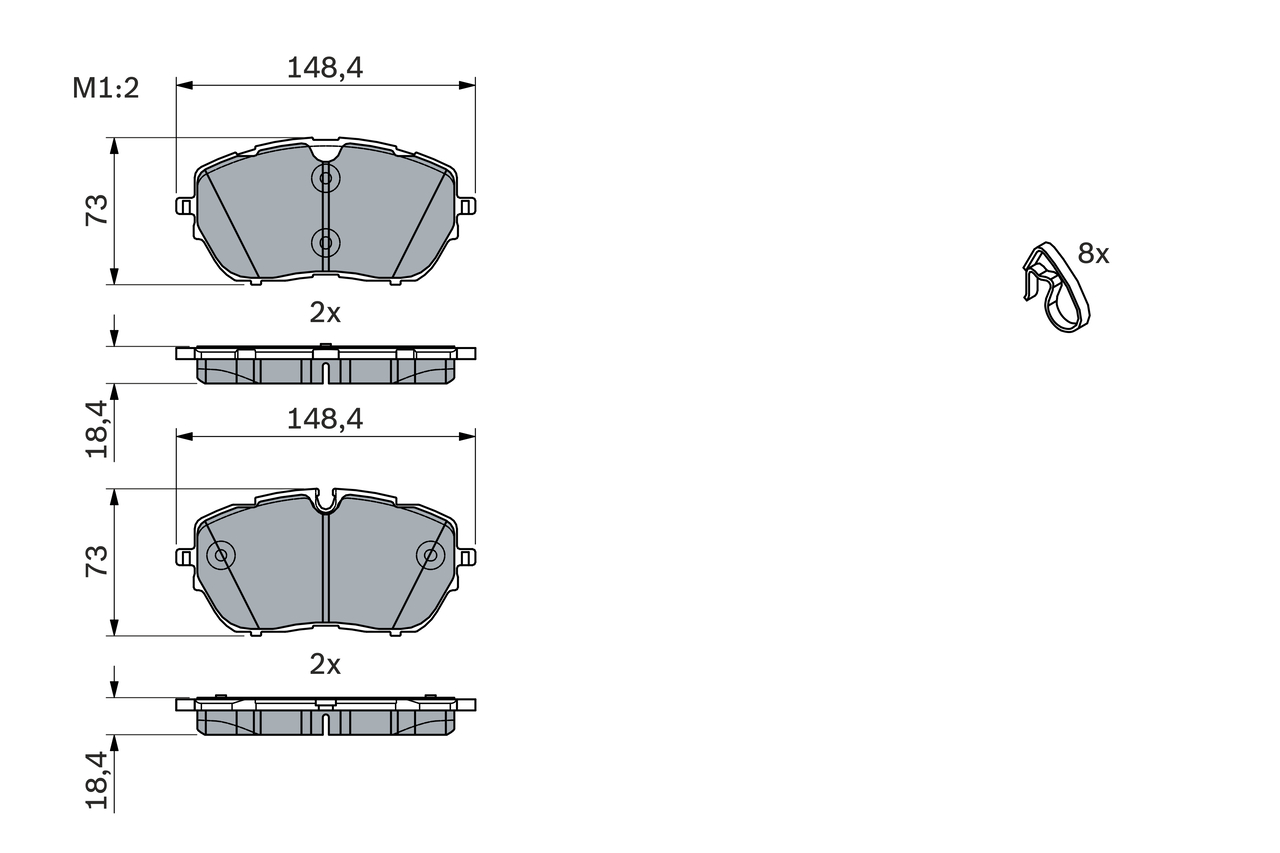 BOSCH 0 986 494 946 Kit pastiglie freno, Freno a disco-Kit pastiglie freno, Freno a disco-Ricambi Euro