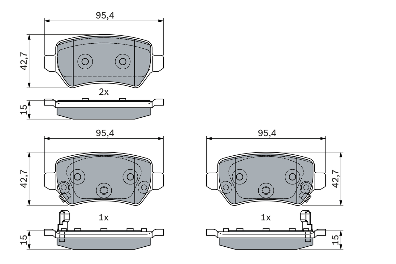 BOSCH 0 986 494 954 Kit pastiglie freno, Freno a disco-Kit pastiglie freno, Freno a disco-Ricambi Euro