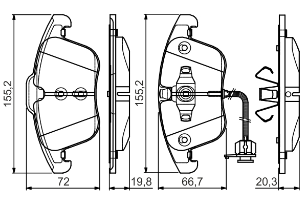 BOSCH 0 986 495 129 Kit pastiglie freno, Freno a disco-Kit pastiglie freno, Freno a disco-Ricambi Euro