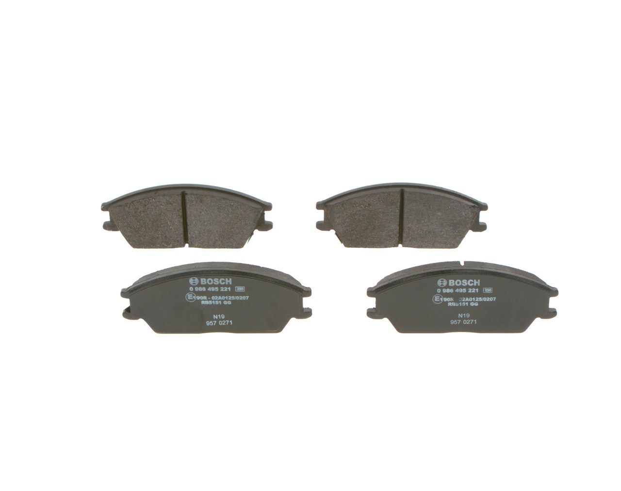 BOSCH 0 986 495 221 Bremsbelagsatz, Scheibenbremse