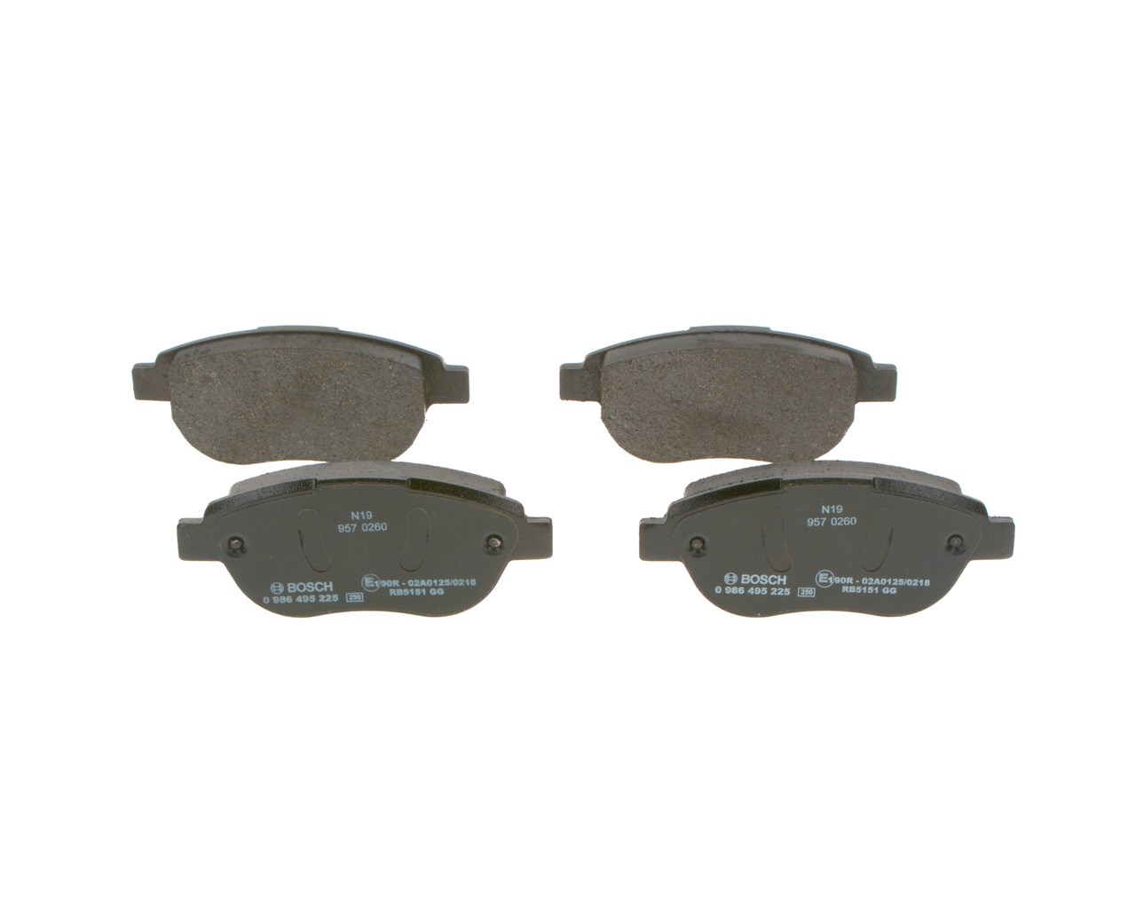 BOSCH 0 986 495 225 Bremsbelagsatz, Scheibenbremse