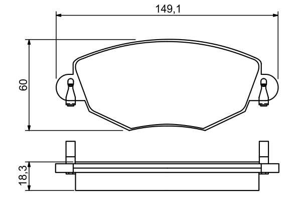 BOSCH 0 986 495 230 Bremsbelagsatz, Scheibenbremse