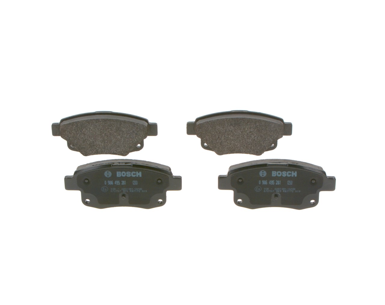 BOSCH 0 986 495 281 Bremsbelagsatz, Scheibenbremse