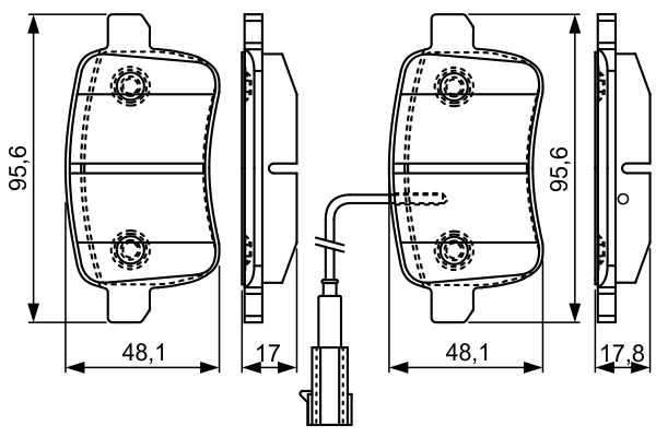 BOSCH 0 986 495 305 Bremsbelagsatz, Scheibenbremse