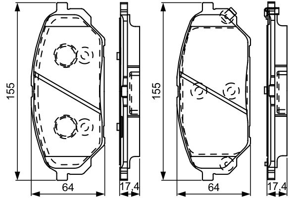 BOSCH 0 986 495 310 Bremsbelagsatz, Scheibenbremse