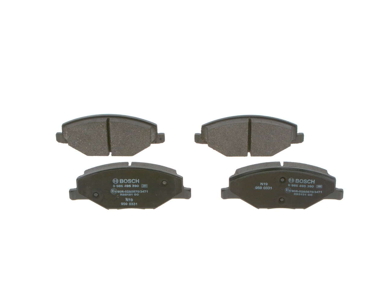 BOSCH 0 986 495 390 Bremsbelagsatz, Scheibenbremse